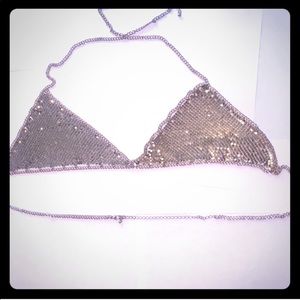 Gold Body Chain Triangle Top NWOT